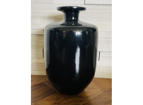Lovely Black Ceramic Vase By Haeger