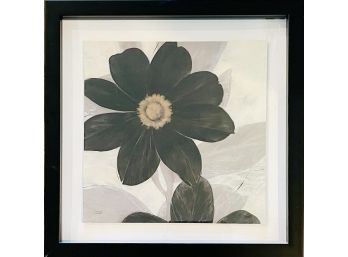 Framed Black Flower Wall Art