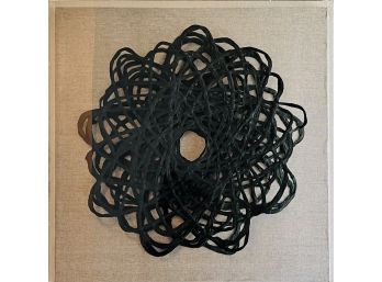 Wonderful Black Paper Art Flower On Linen In Acrylic Display Wall Box
