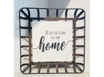 Metal Wall Basket With Quote
