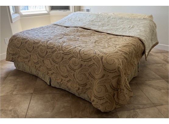 King Sleep Number Bed W/ Sheets, Comforter, & 2 Twin Box Springs