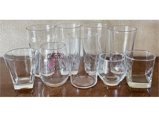 9pc Assorted Glass Collection Incl. San Jose Vineyard Tour Champion Drinking Glass