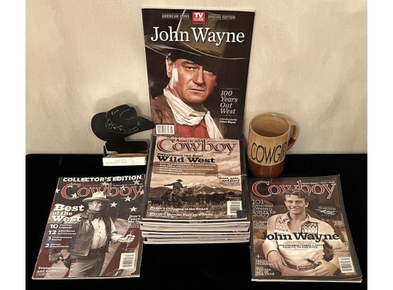 American Cowboy Magazines, Cowgirl Mug, John Wayne Magazines, & More