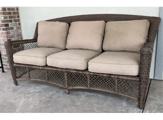 Brown Outdoor Wicker Couch