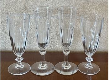 4pc Cut Glass Collection Incl. Champagne Flutes & Iced Tea Glasses