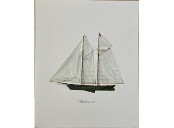Printed In Italy Madeleine 1876 Watercolor Sailing Print