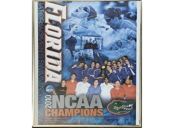 Framed Signed By Ryan Lochte Florida Gator Women's Swiming & Diving 2010 NCAA Champions Poster