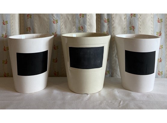 3 Small Ceramic Plant Pots