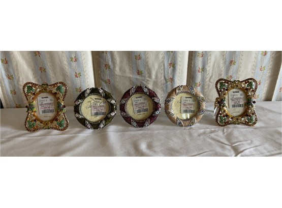 Set Of 5 Genuine Crystal Small Picture Frames