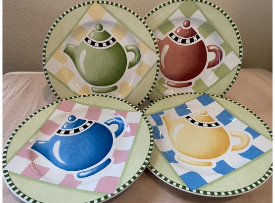 Mary Engelbreit The Sakura Table Tea Time Set Of 4 Dessert Plates