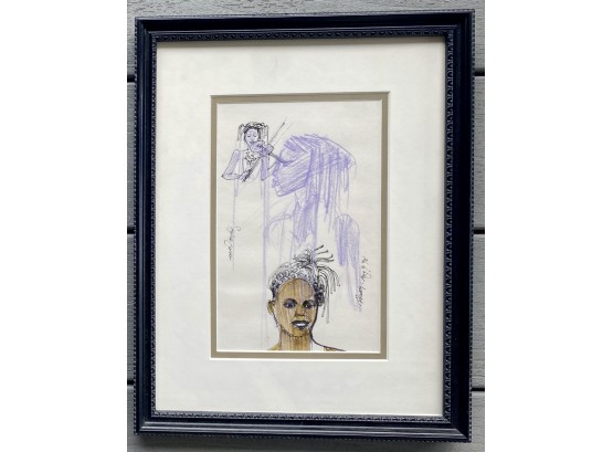 Regina Carter By Beth Maurer 1998 Ink And Pencil Drawing