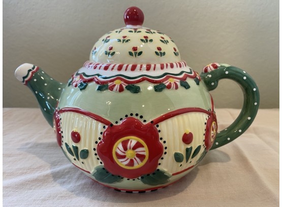 Mary Engelbreit Christmas 2001 Peppermint Teapot