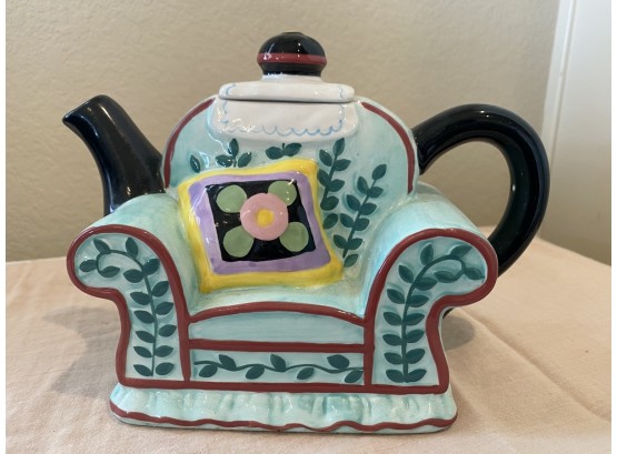 Cute! 2001 Mary Engelbreit Armchair Shaped Teapot With Handle
