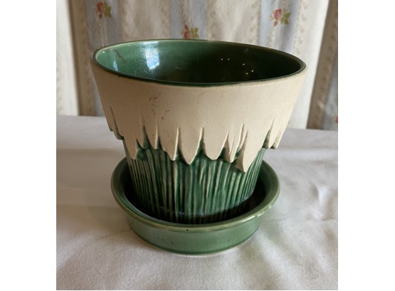 Vintage McCoy Ceramic Green Plant Pot