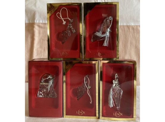 Collection Of 5 Lenox Christmas Ornaments In Original Boxes (1)