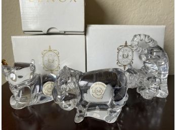 Collection Of Three Lenox Leaded Crystal Winnie The Pooh Charactesr Including Pooh, Eyeore, And Tigger
