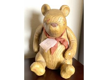 Charpente Carved Wood Resin Winnie The Pooh With Jointed Arms