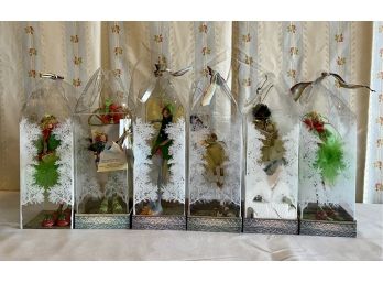 6 Silverstri Decorative Ornaments In Original Plastic Cases