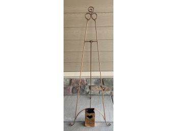 Large Solid Copper Easel With Small Heart Copper Plated Bag