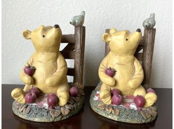 Very Sweet! Pair Of Michel & Company Classic Winnie The Pooh Bookends