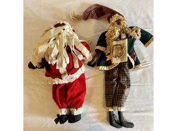 2 Large Fabric Christmas Mantle Dolls Including 1 From The Sassy Cow
