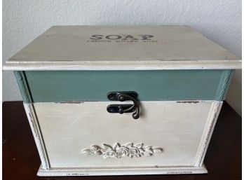 French Milled Soap Cottage Chic Container Box With Rosette Relief