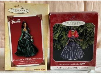 2 Hallmark Keepsake Barbie Ornaments In Original Boxes