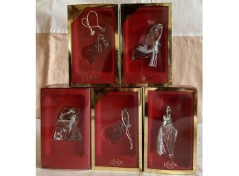 Collection Of 5 Lenox Christmas Ornaments In Original Boxes (1)