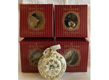 4 Waterford Christmas Ornaments In Original Boxes