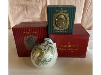 3 Waterford Christmas Ornaments In Original Boxes