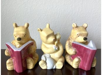 Pair Of Three Winnie The Pooh Porcelain Piggy Banks