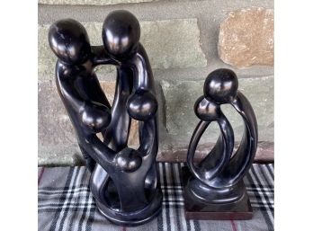 2 Hand Carved Soap Stone Sculptures Made In Kenya