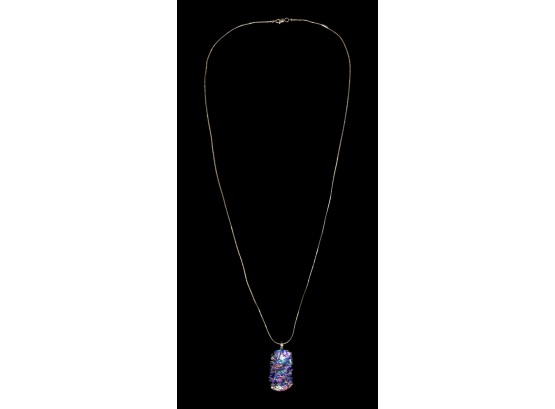 Murano Glass Pendant With .925 Sterling Silver Snake Chain