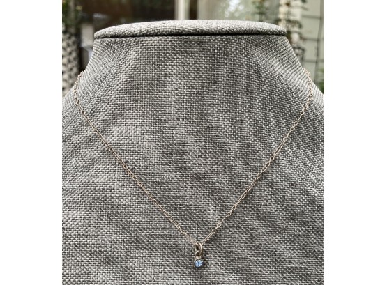 .925 Sterling Silver Blue Stone Necklace