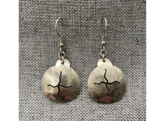 Unmarked Sterling Silver Drop Earrings
