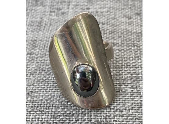 Avi Suffer Signed Sterling Silver Hematite Ring