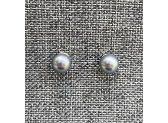 Faux Pearl .925 Sterling Silver Stud Earrings