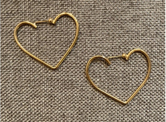 Gold Filled Heart Hoop Earrings
