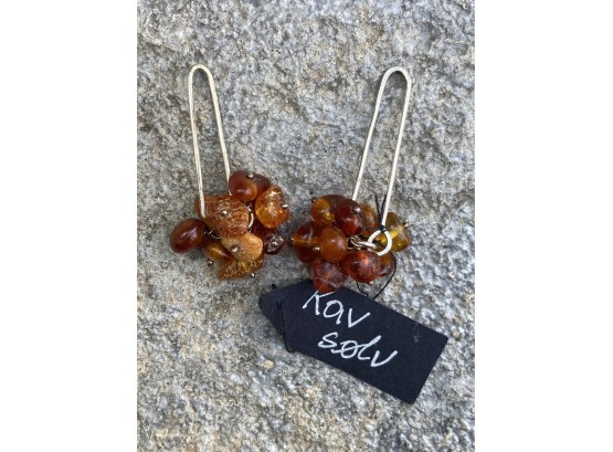 Baltic Amber Sterling Silver Tested Earrings