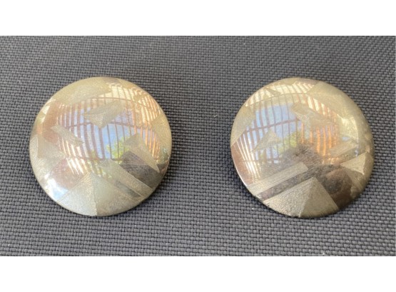 .925 Sterling Silver Large Disc Earrings