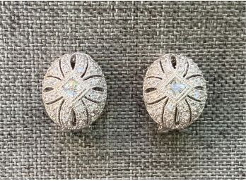 CZ .925 Sterling Silver French Back Earrings