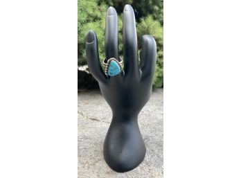 Vintage Unmarked Sterling Silver Turquoise Ring