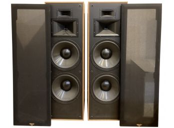 Pair Of Klipsch KLF-30 Medium Oak Tower Speakers Great Condition