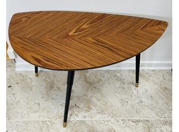 MCM Look Ikea Laminate Wood Side Table With Metal Legs