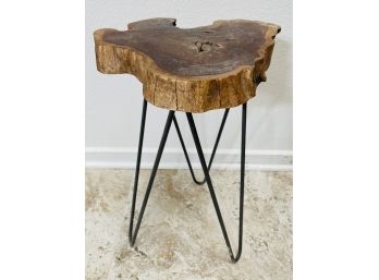 Live Edge Wood Side Table With Hair Pin Legs