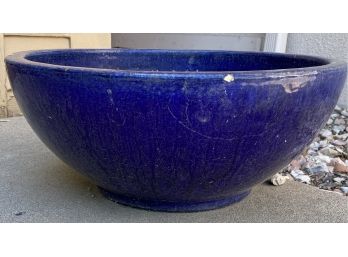 Blue Dripware Glazed Clay Planter