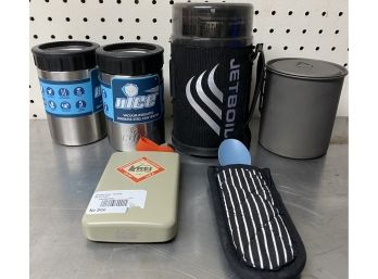 Small Of Camping Gears Includes Cups, REI Flask , Jetboil And More !