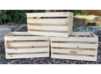 3 Large Wood Crates