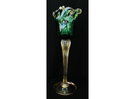 Italian Art Glass Murano Style Votive Candle Holder