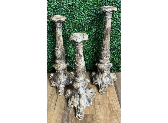 3pc Ornate Candle Holder Lot